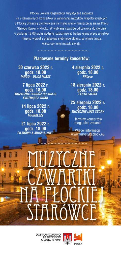 Wydarzenie: Muzyczne Czwartki na Płockiej Starówce, Kiedy? 2022-06-30 18:00, Gdzie? Stary Rynek w Płocku